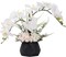 Artificial Orchid in White Vase – Elegant Faux Flowers for Home & Office